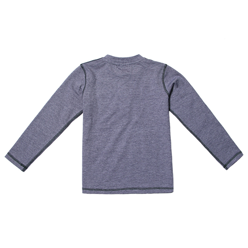 Navy Melange Pocket Crew Henley