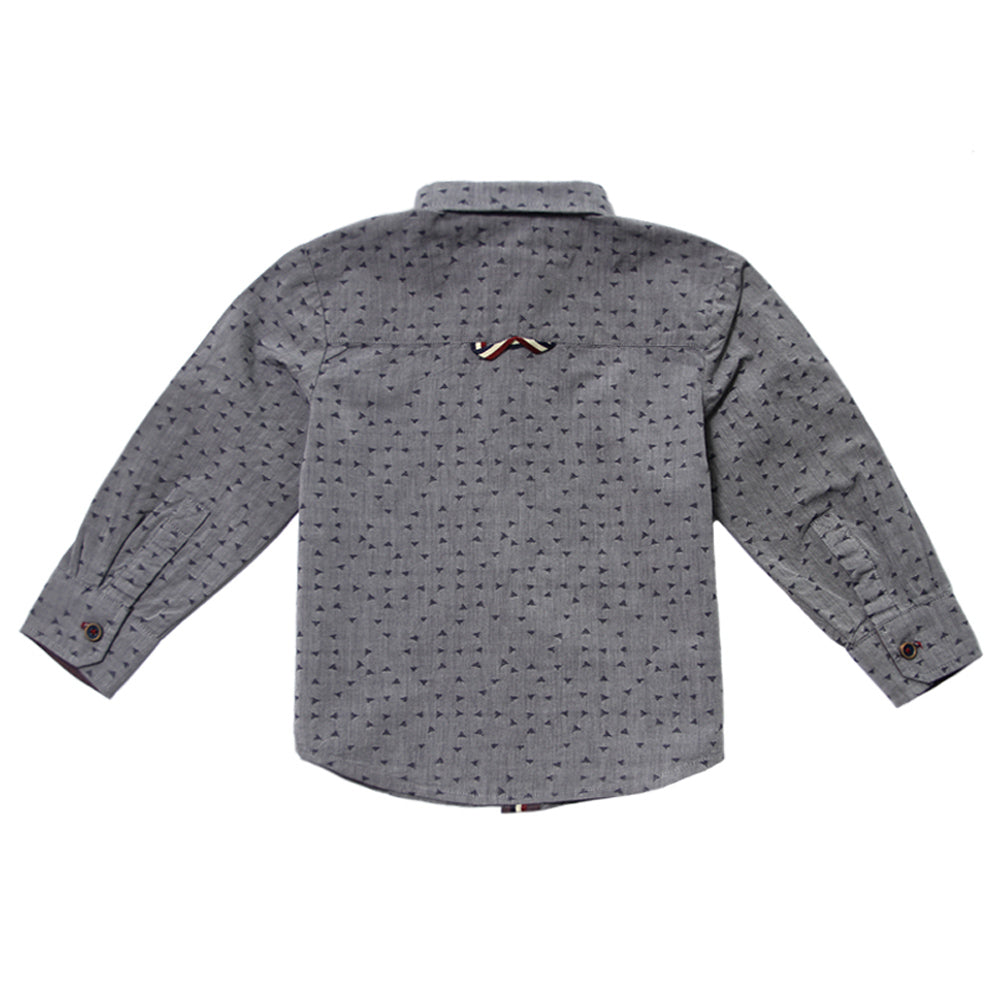 Confetti Print Poplin Roll-up Sleeve Shirt for Boys