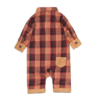 Oxford Plaid Gingham Romper for Baby Boys