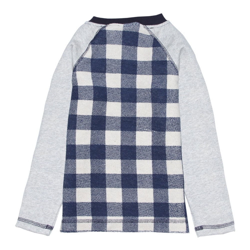 Navy Looped Gingham Henley