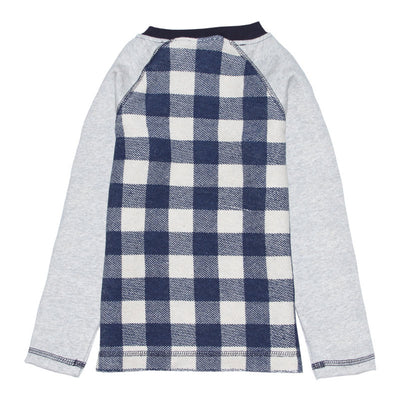 Navy Looped Gingham Henley