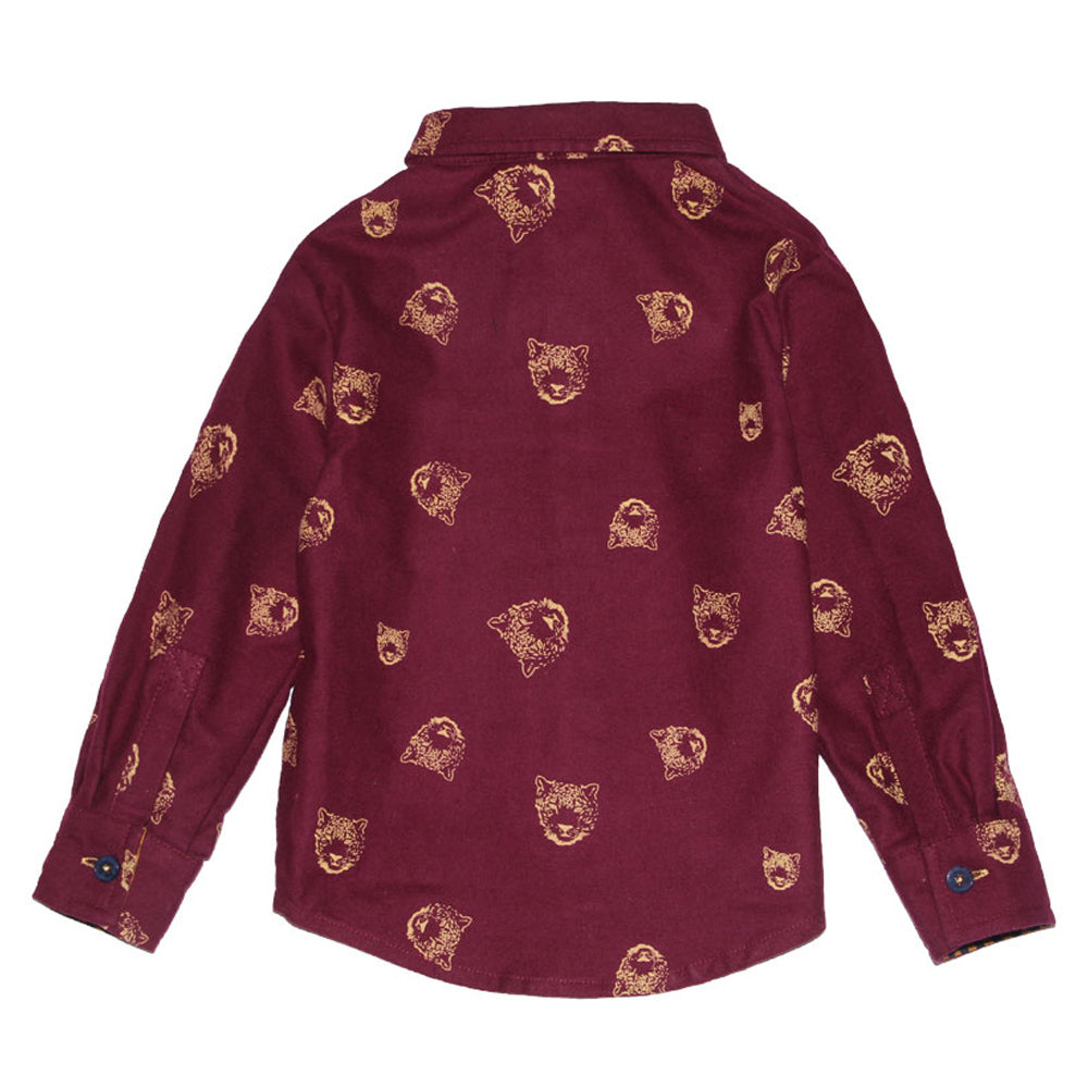 Panther Print Flannel Shirt for Boys