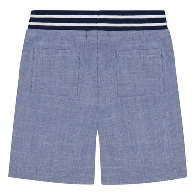 Boys Blue Suiting Jogger Short with Ribbed Waistband