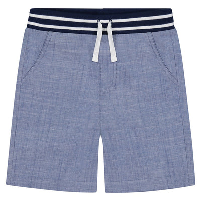 Boys Blue Suiting Jogger Short with Ribbed Waistband