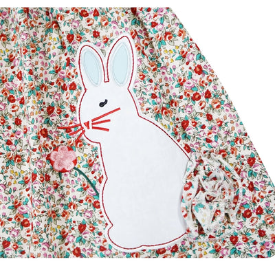 Baby and Little Girls Easter Bunny Floral Pom Pom Dress