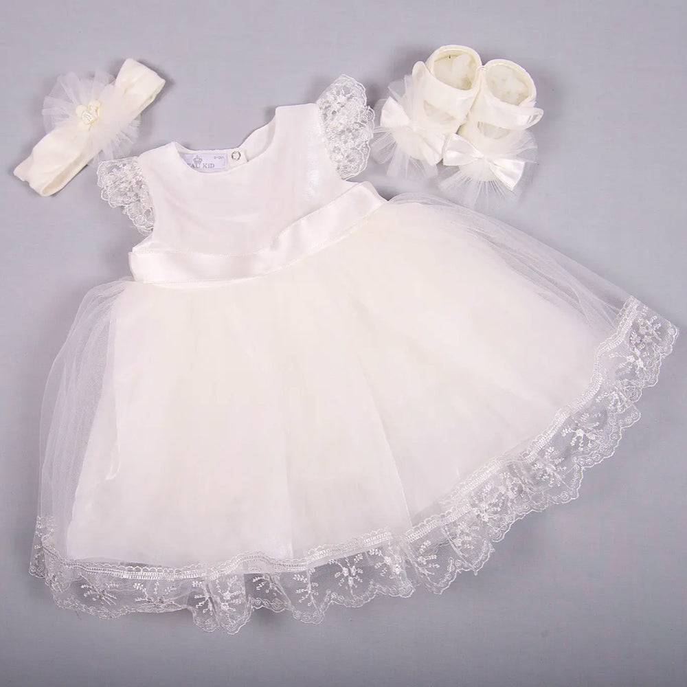 Baby Girls Ivory Lace Dress Set