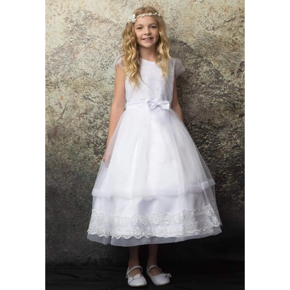 Big Girls 6-16 Grace White Lace and Organza Communion Dress