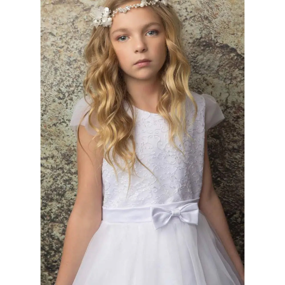 Big Girls 6-16 Grace White Lace and Organza Communion Dress