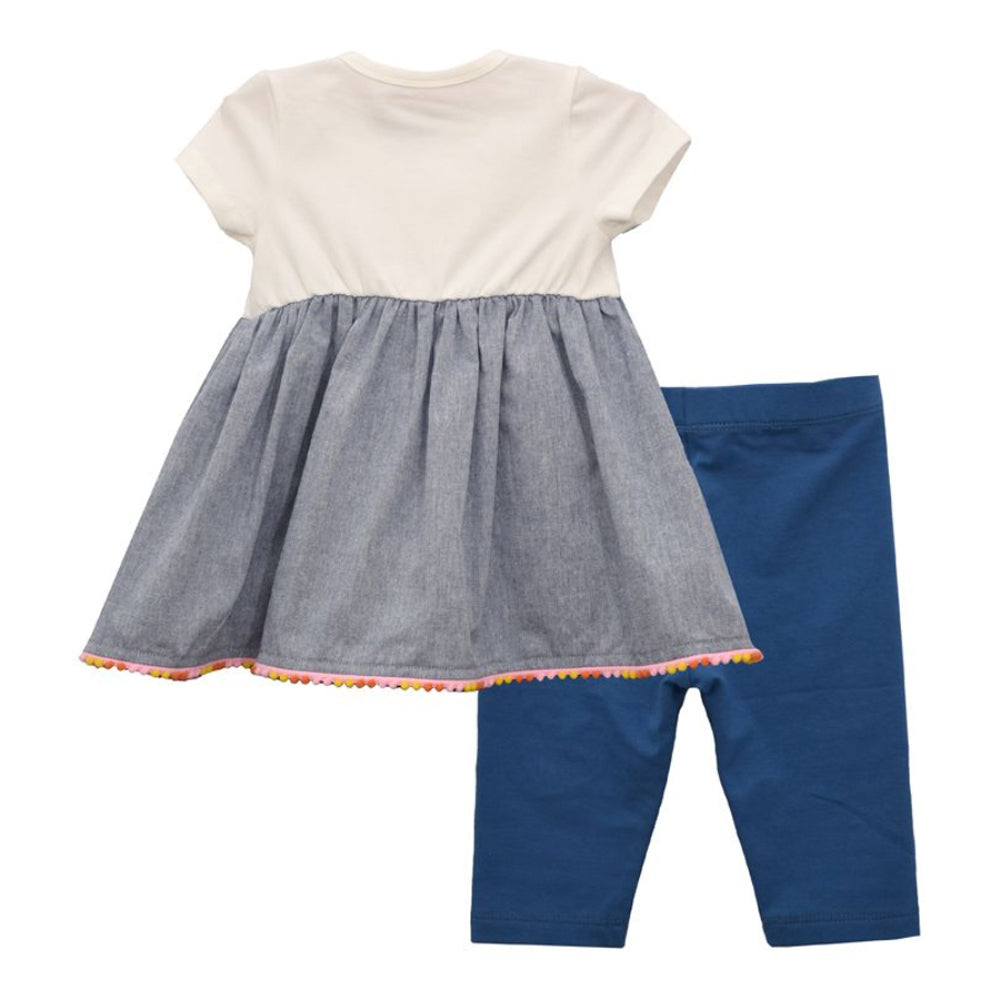 Rainbow Appliqué Mock Jumper Dress and Legging Set