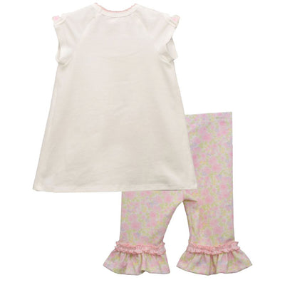 Baby Girls Bunny Garden Top and Floral Print Leggings Set