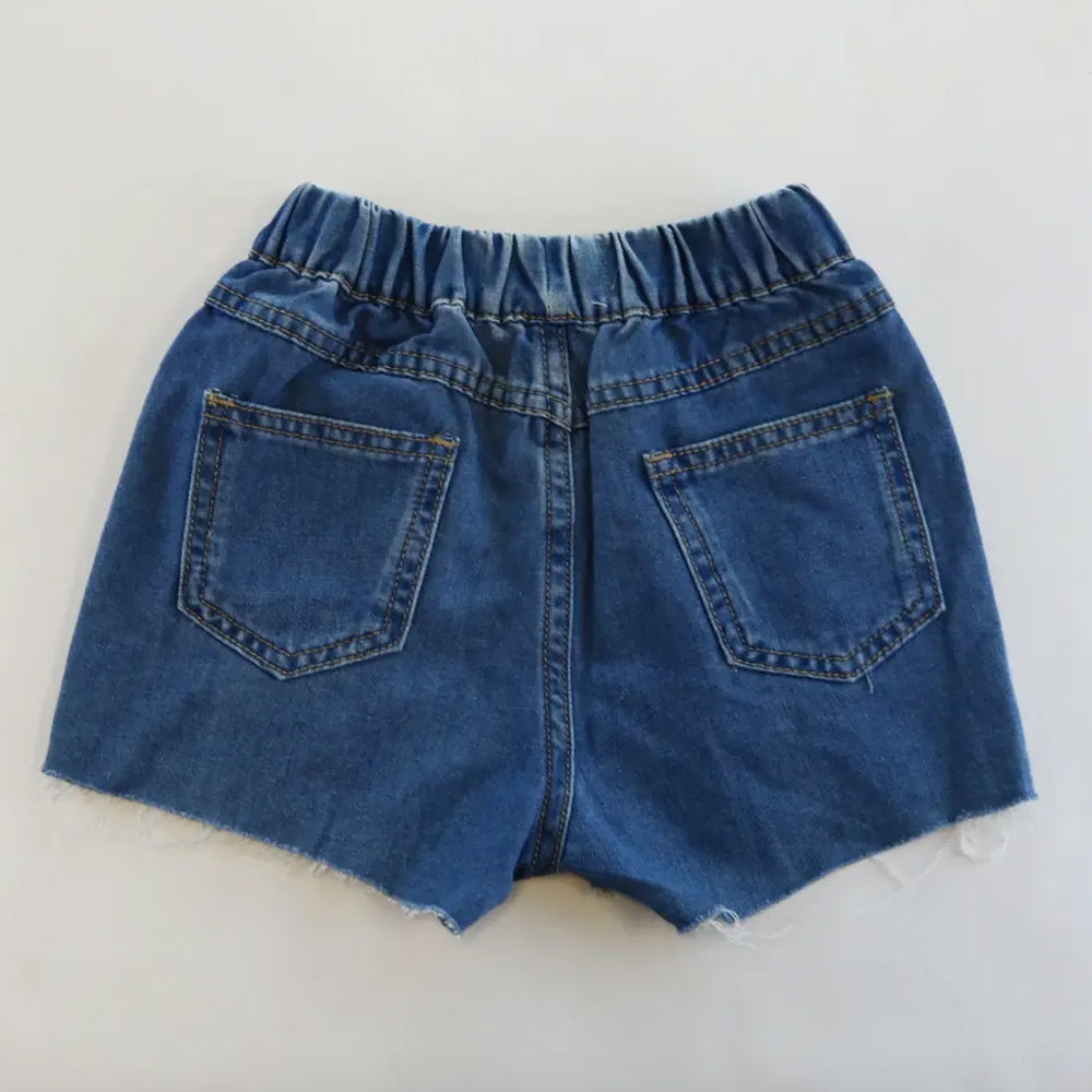 Toddler and Little Girls Rhinestone Denim Shorts