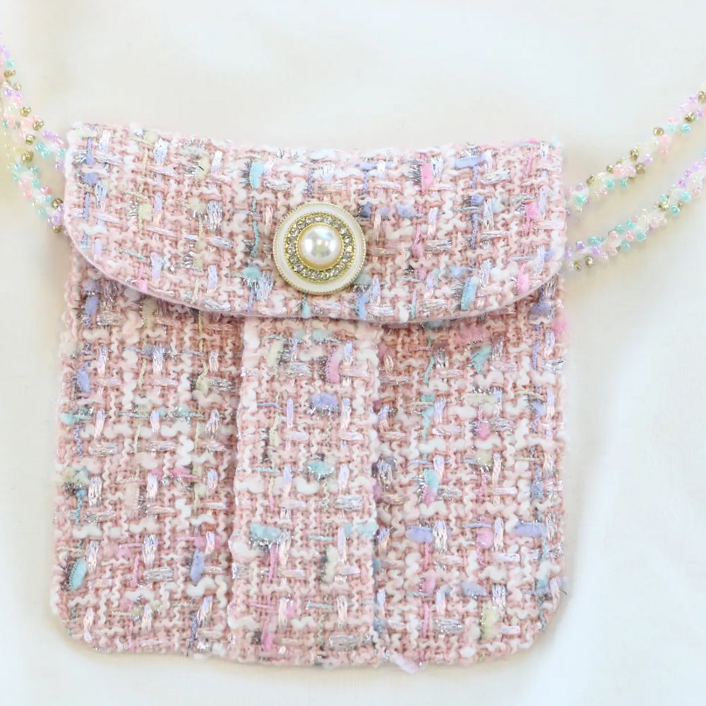 Pink Tweed Mix Top with Purse Pocket