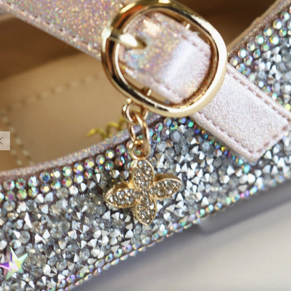Pink Bow Back Flat Dress Shoes