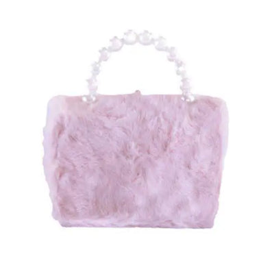 Pink Princess Bear Furry Purse