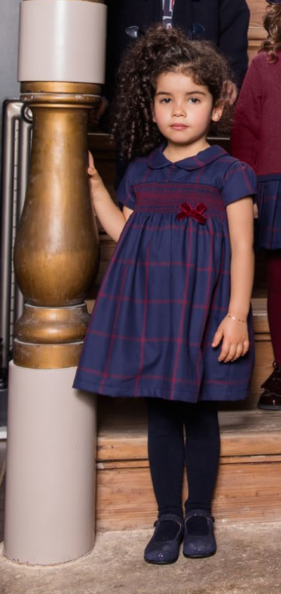 Girls Purple and Burgundy Plaid Dress