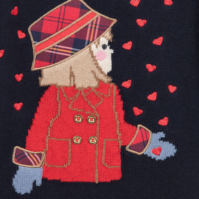 Girls Breezy Hearts Knitted Sweater
