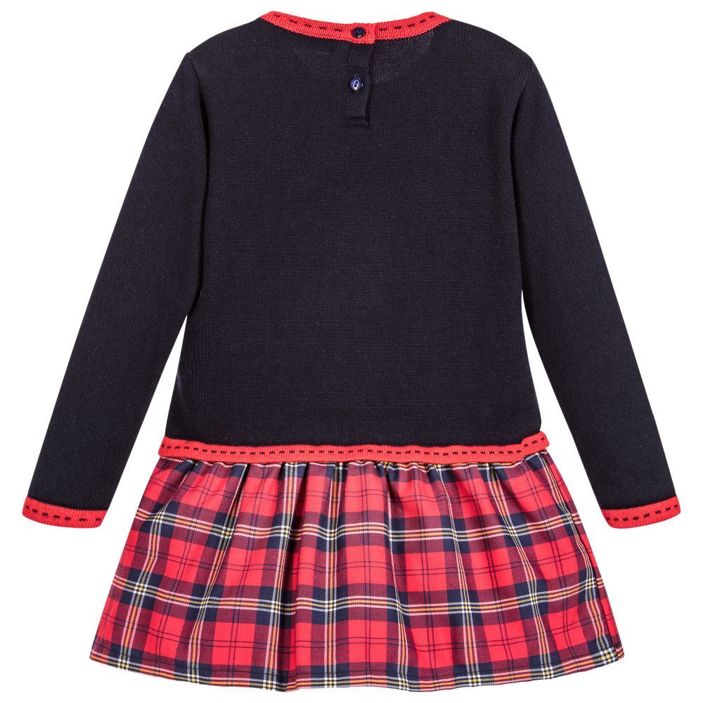 Lovely Rain Knit and Plaid Dress