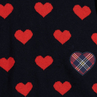 Girls Roll Neck Heart Sweater