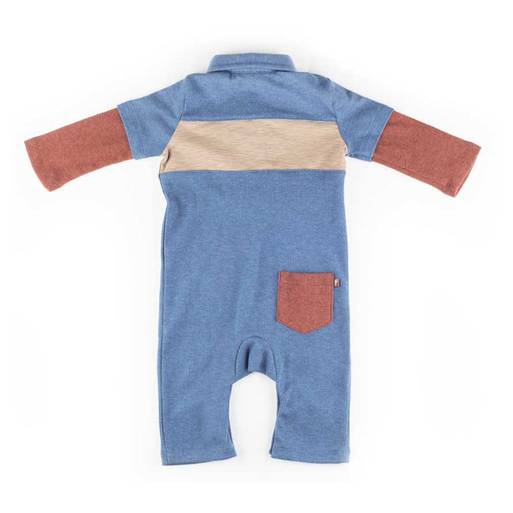 Boys Atlantic Blue Color block Romper