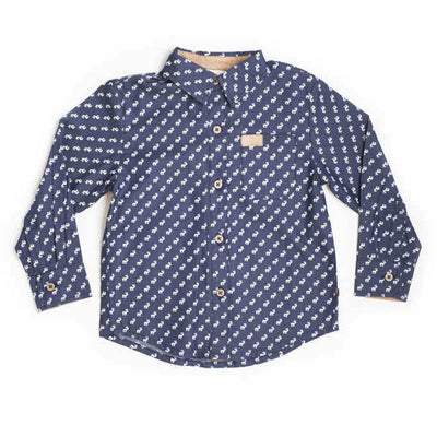 Boys Long Sleeve Moose Print Shirt