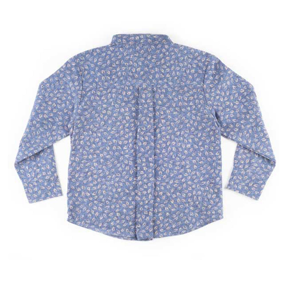 Boys Long Sleeve Leaf Print Shirt
