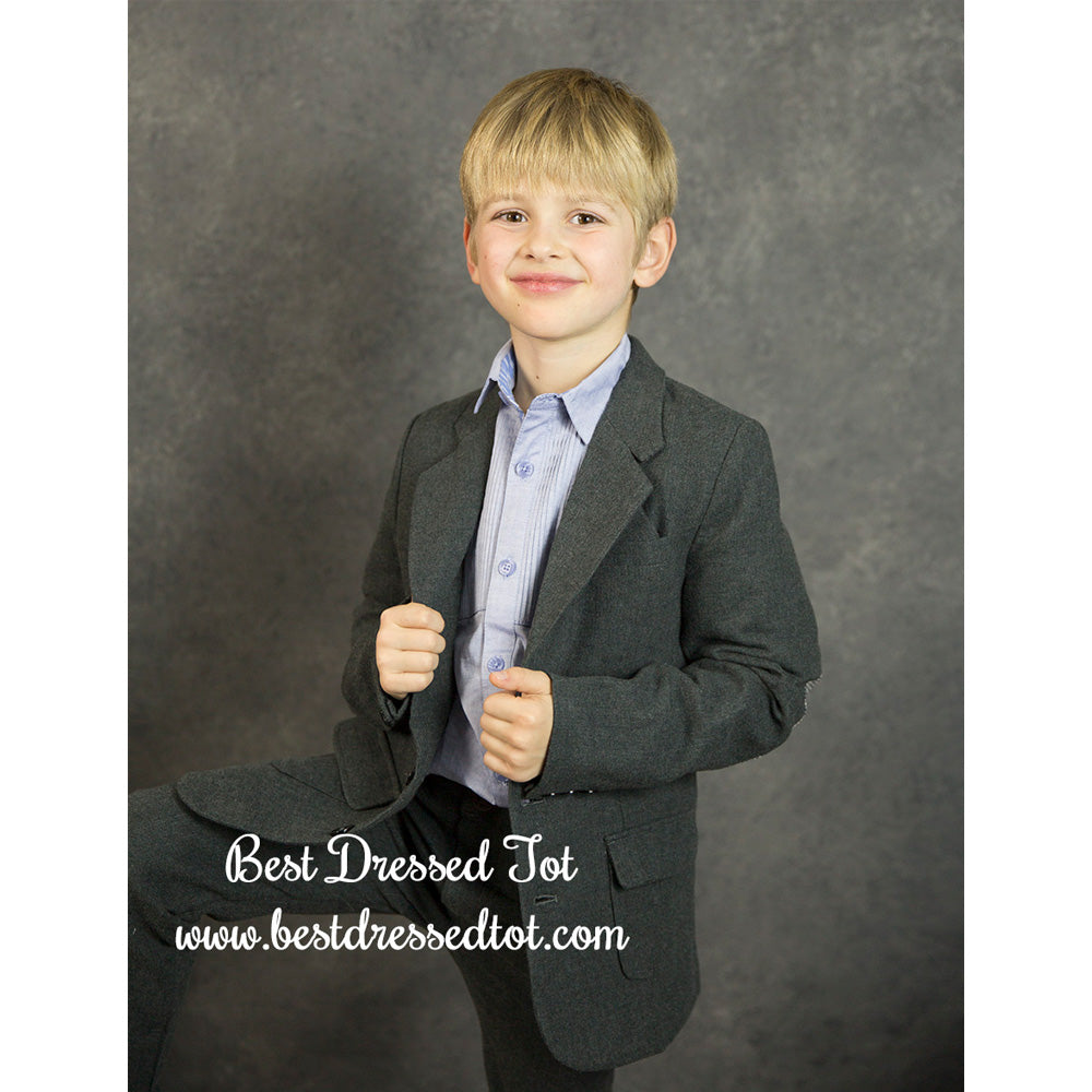 Boys Charcoal Brush Flannel Blazer