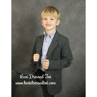 Boys Charcoal Brush Flannel Blazer