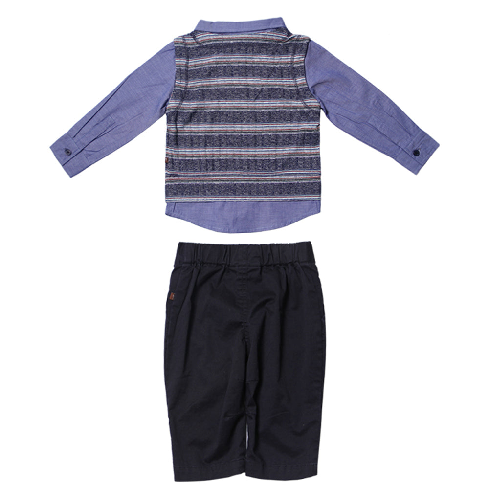 Striped Sweater Vest and Pant Set with Bowtie for Baby Boys