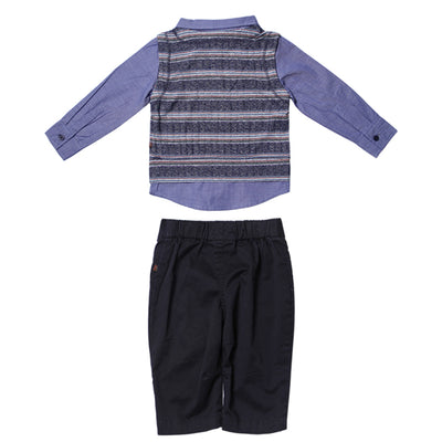 Striped Sweater Vest and Pant Set with Bowtie for Baby Boys