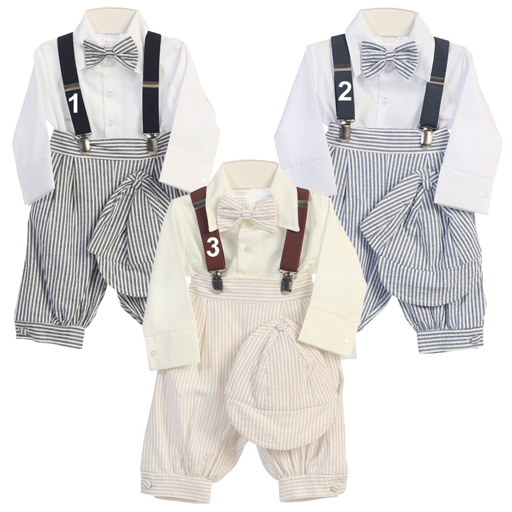 Boys Seersucker Stripe Knicker Set