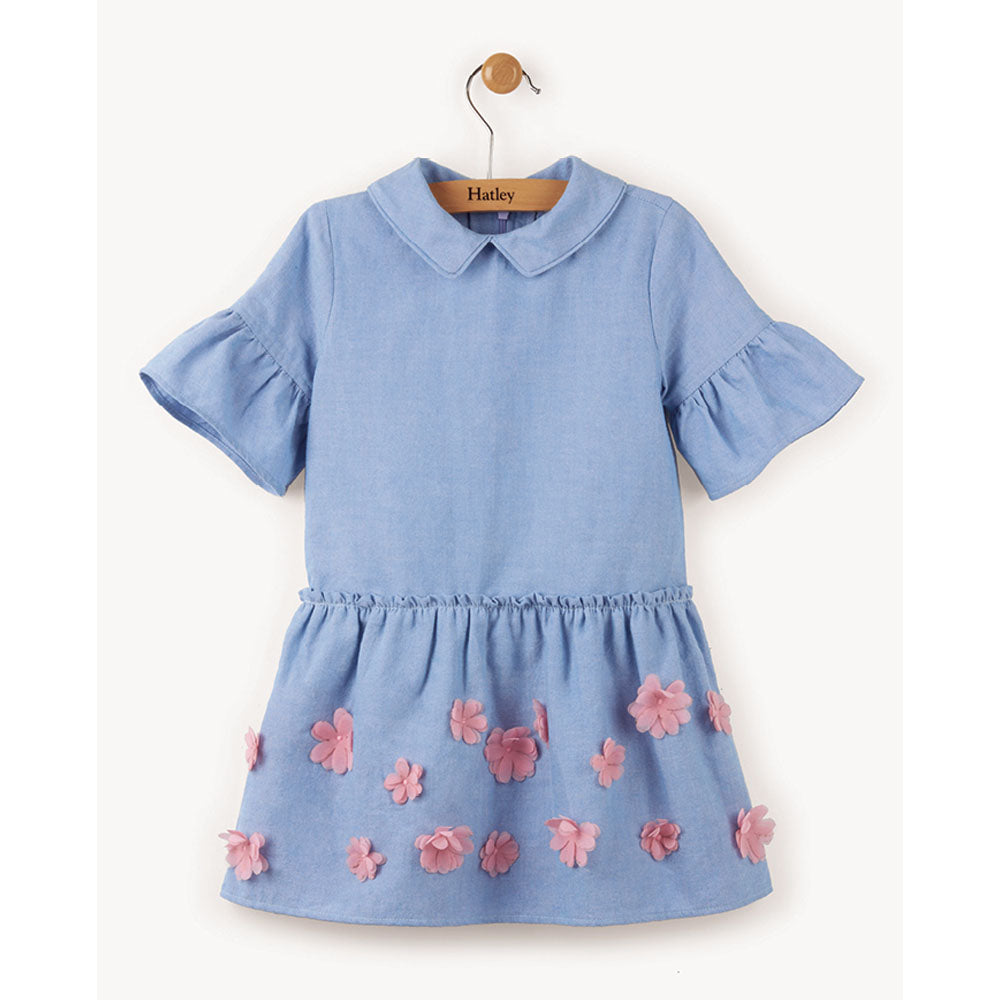 Girls Pop-Up Floral Shirt Dress