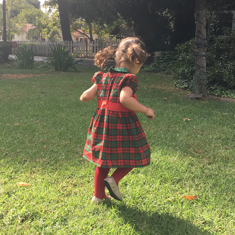 Christmas Plaid Bow Dress