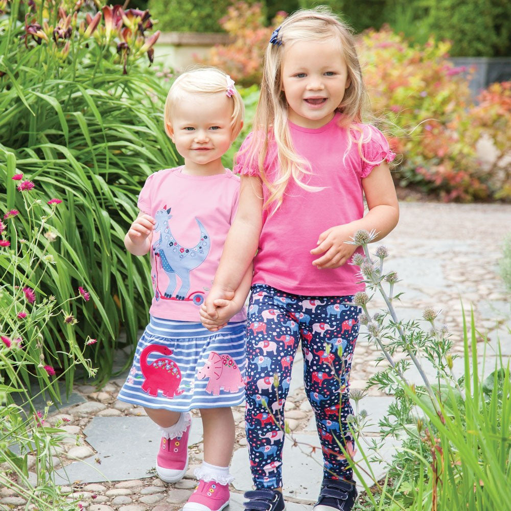 Girls Pretty Dinosaur Applique Skort