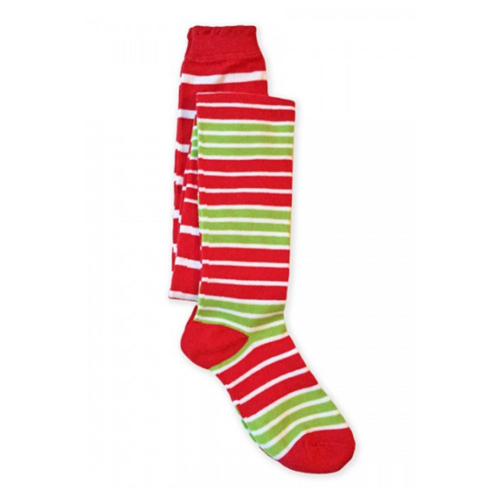 Girls Holiday Red/Green Stripe Tights