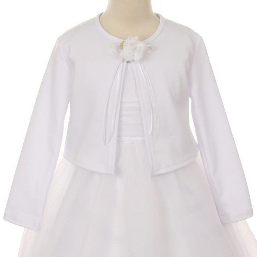 White Lightweight Cardigan with Floral Detail