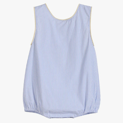 Baby Boys Blue Stripe Birthday Balloon Truck Romper