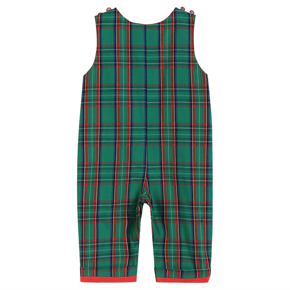Green and Red Gingham Santa Overalls