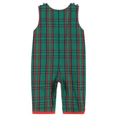 Green and Red Gingham Santa Overalls