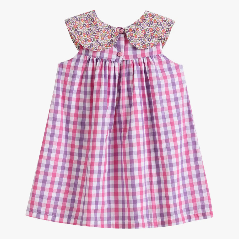 Purple and Gingham Floral Purse Dress