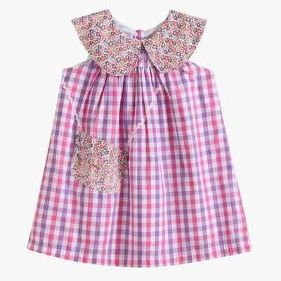 Purple and Gingham Floral Purse Dress