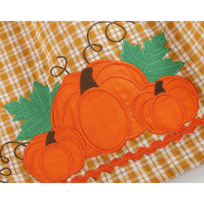 Orange Gingham Pumpkin Yoke Dress