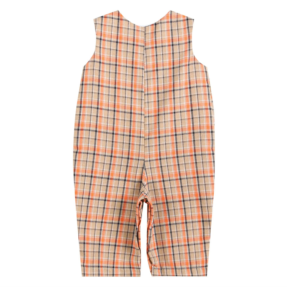 Brown and Orange Plaid Turkey Overalls