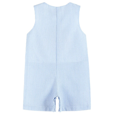 Blue Seersucker Pumpkin Shortalls