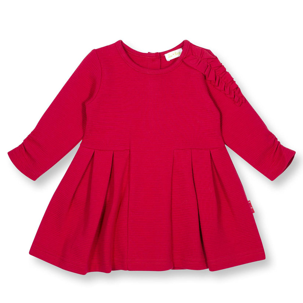 Baby Girls Festive Red Knit Ruffle Dress