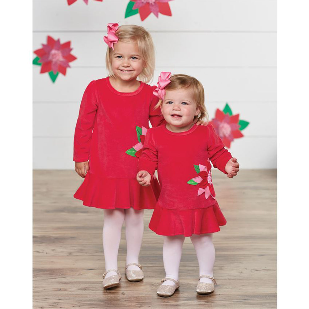 Poinsettia Flounce Dress