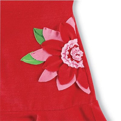 Poinsettia Flounce Dress