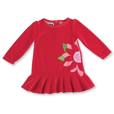 Poinsettia Flounce Dress