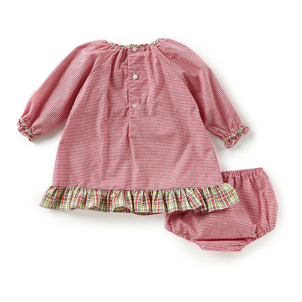 Baby Girl Red Gingham Santa Dress