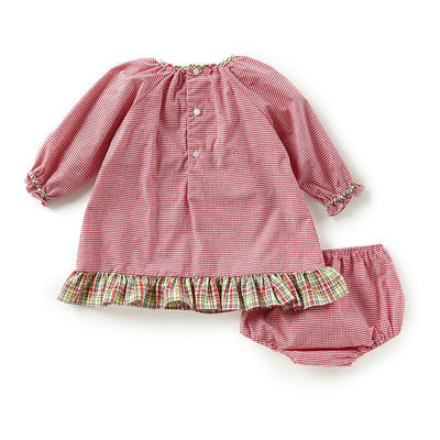 Baby Girl Red Gingham Santa Dress