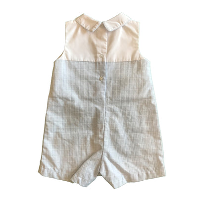 Baby Boys Blue and White Collared Shortall